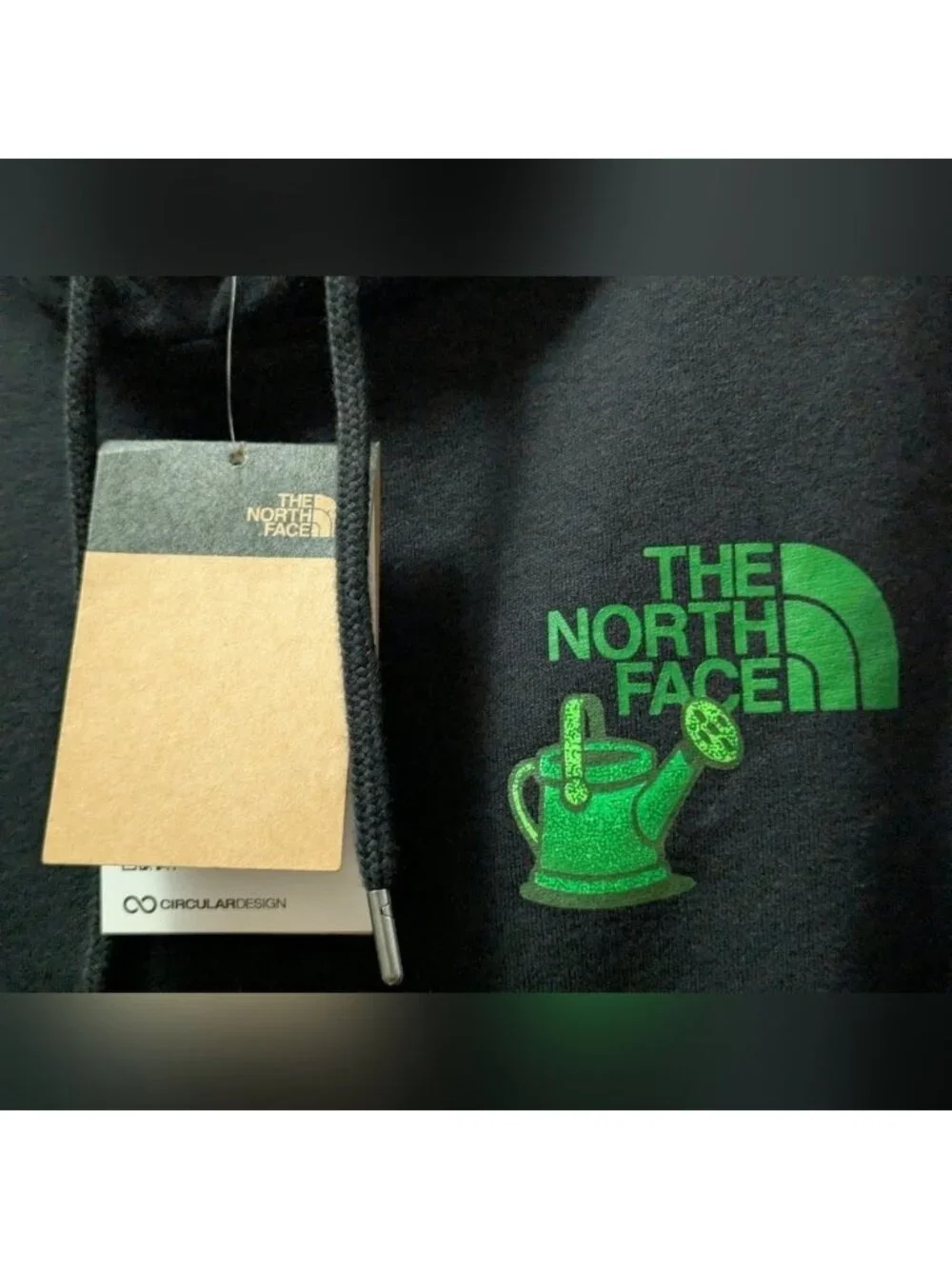 The North Face Crown Shyness Black Hoodie Plant Lover Unisex Mens XS Women S/M